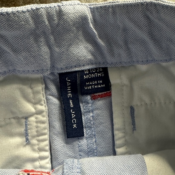 Janie and Jack Light Blue Shorts with Flag Embroidery - Picture 4 of 5